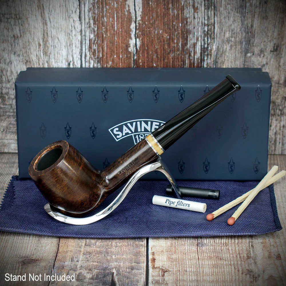 Savinelli Oscar Liscia Marrone Scuro 128 - Briar Pipe - Image 2