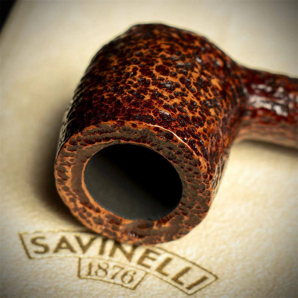 Savinelli Sasso Rusticated 106 - 6mm Briar Pipe - Image 5