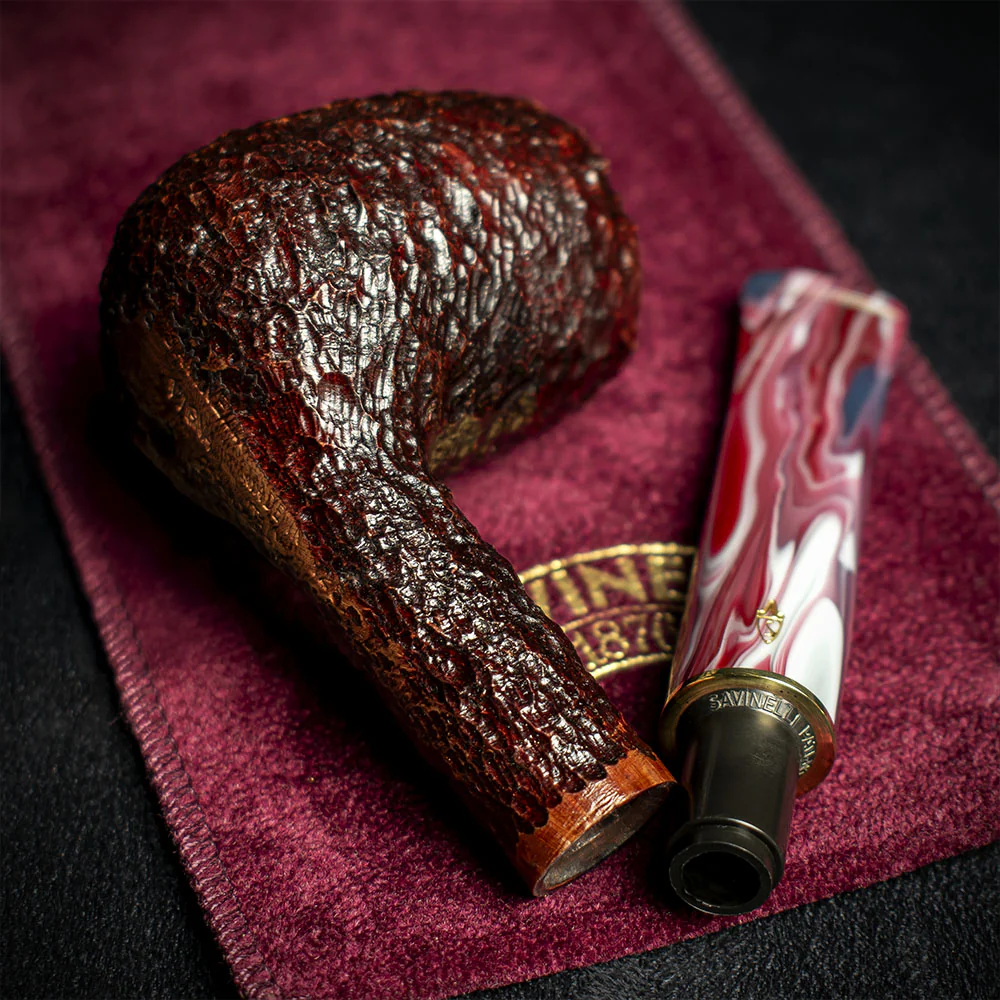 Savinelli Vigna Rusticata Bordeaux 128 - 6mm Briar Pipe - Image 4