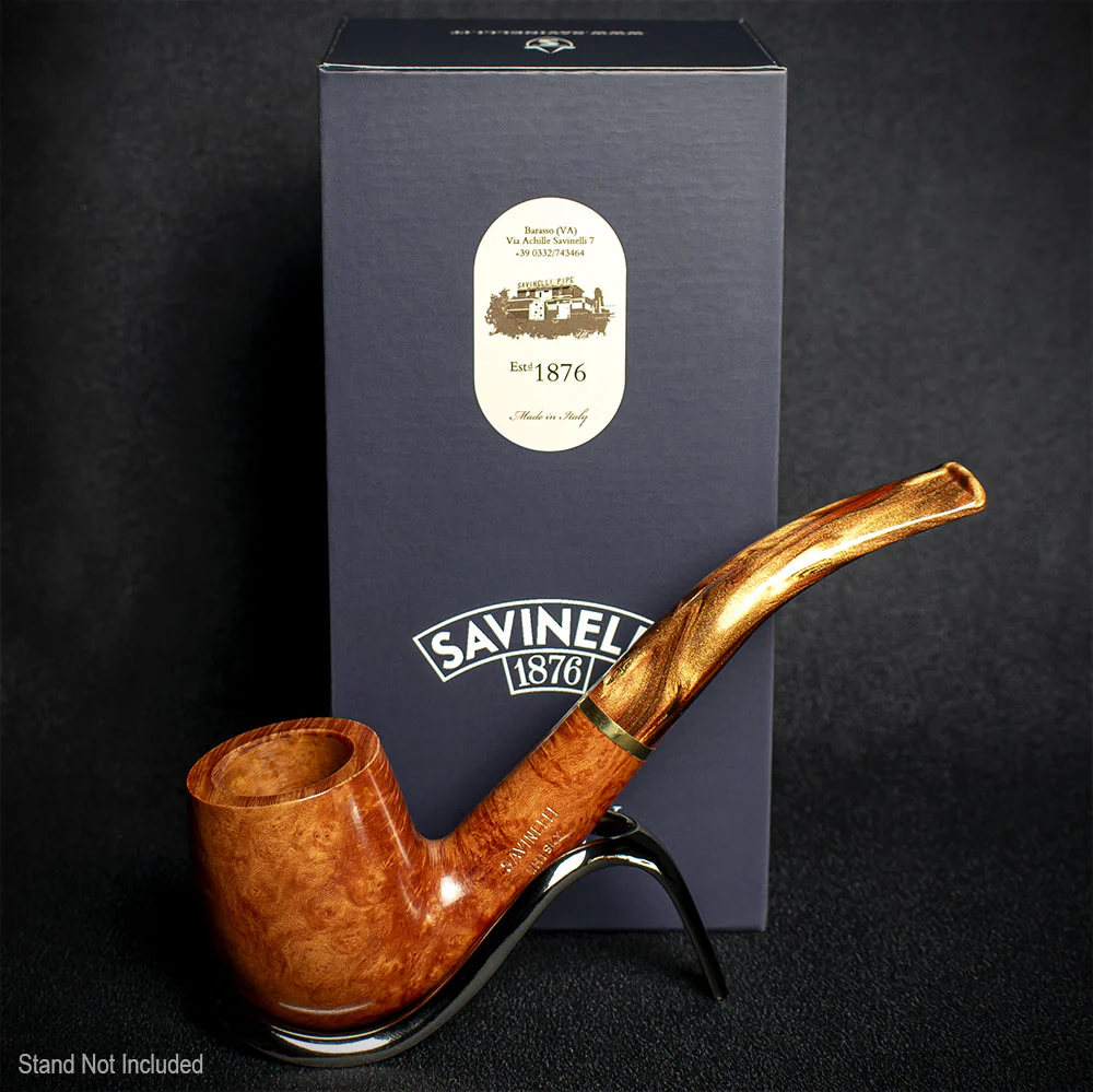 Savinelli Whiskey Natural Smooth 606 - 6mm Briar Pipe - Image 2