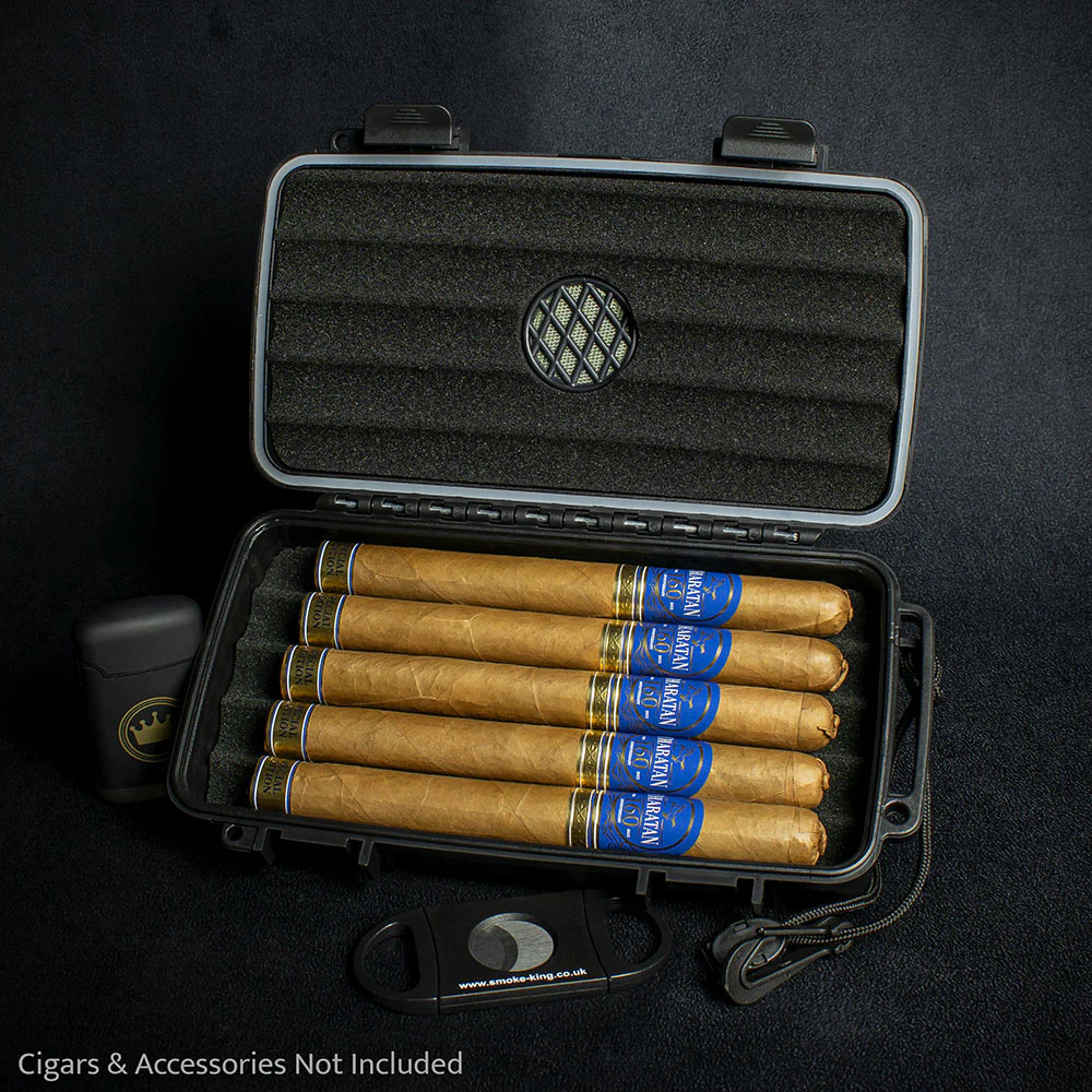 Sikarlan Crushproof Travel Humidor - 5 Cigars Black - Image 3