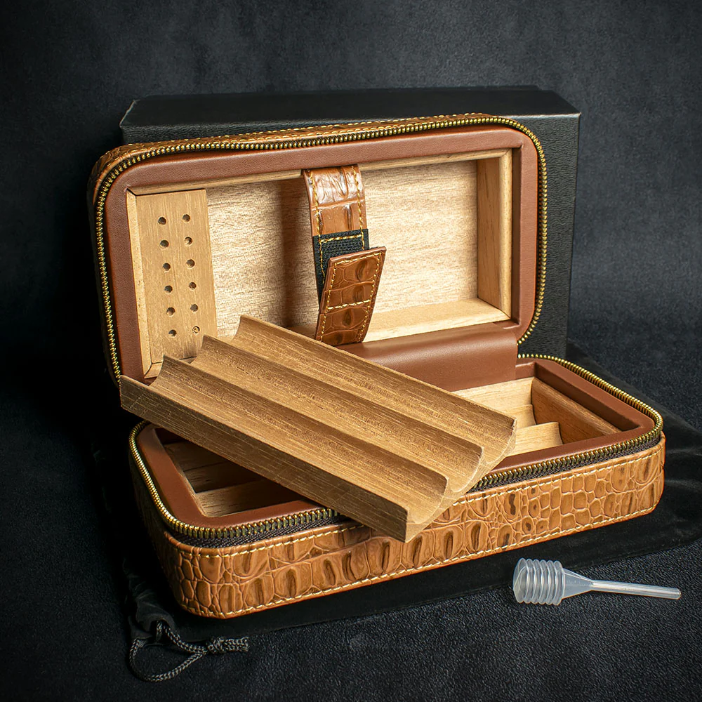 Sikarlan Leather Travel Cigar Case - 6 Cigars - Image 3