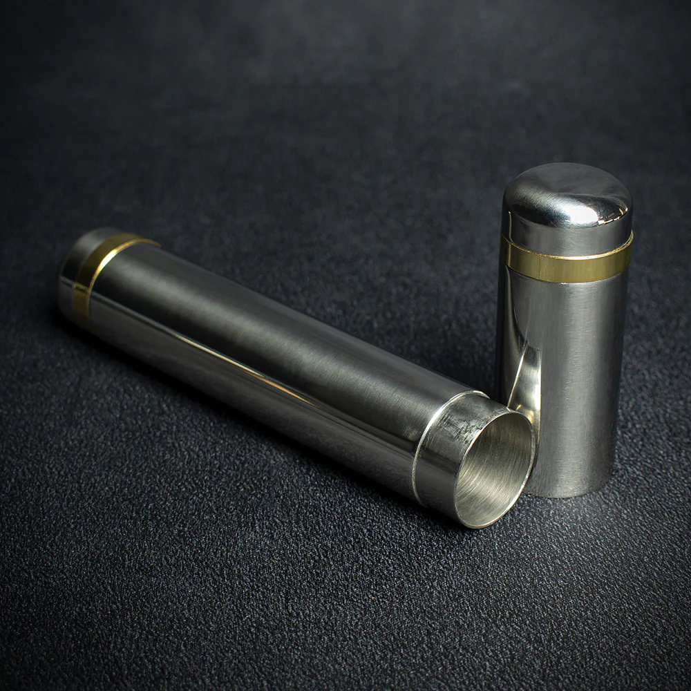 Single Cigar Tube - Polished Chrome Finish - Image 3
