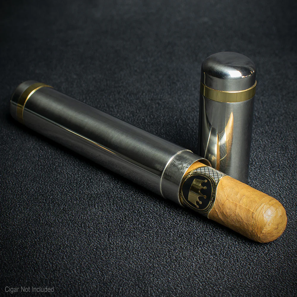 Single Cigar Tube - Polished Chrome Finish - Image 4