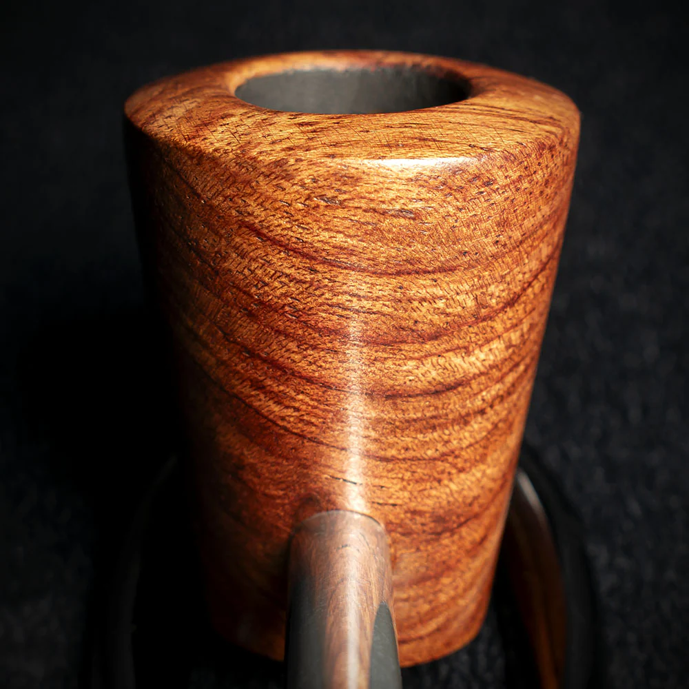 Smoke-King Metal Pipe Brown Poa Rosa Wood Cone Shape Bowl - Image 7