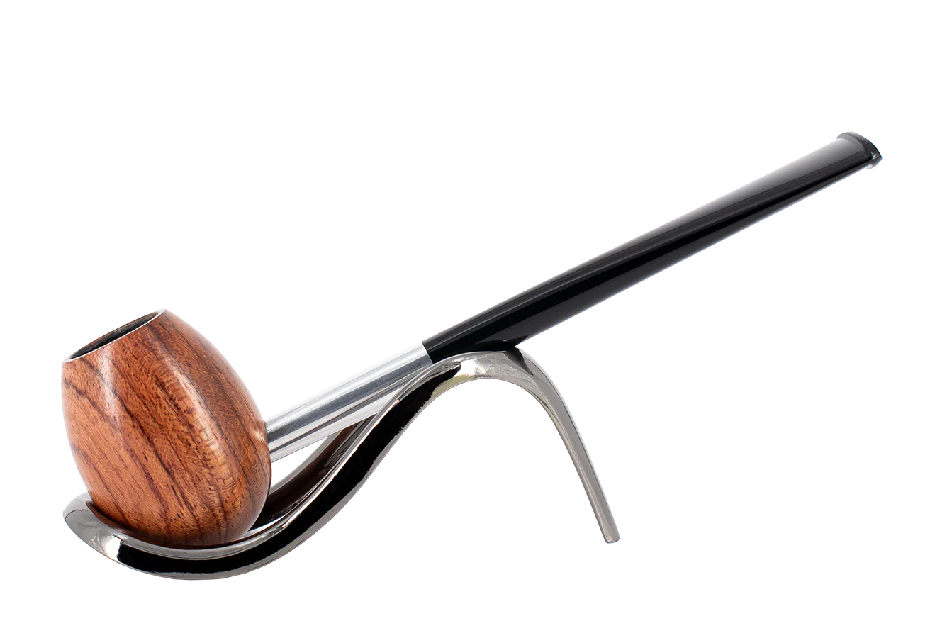 Smoke-King Metal Pipe Brown Poa Rosa Wood Egg Shape Bowl