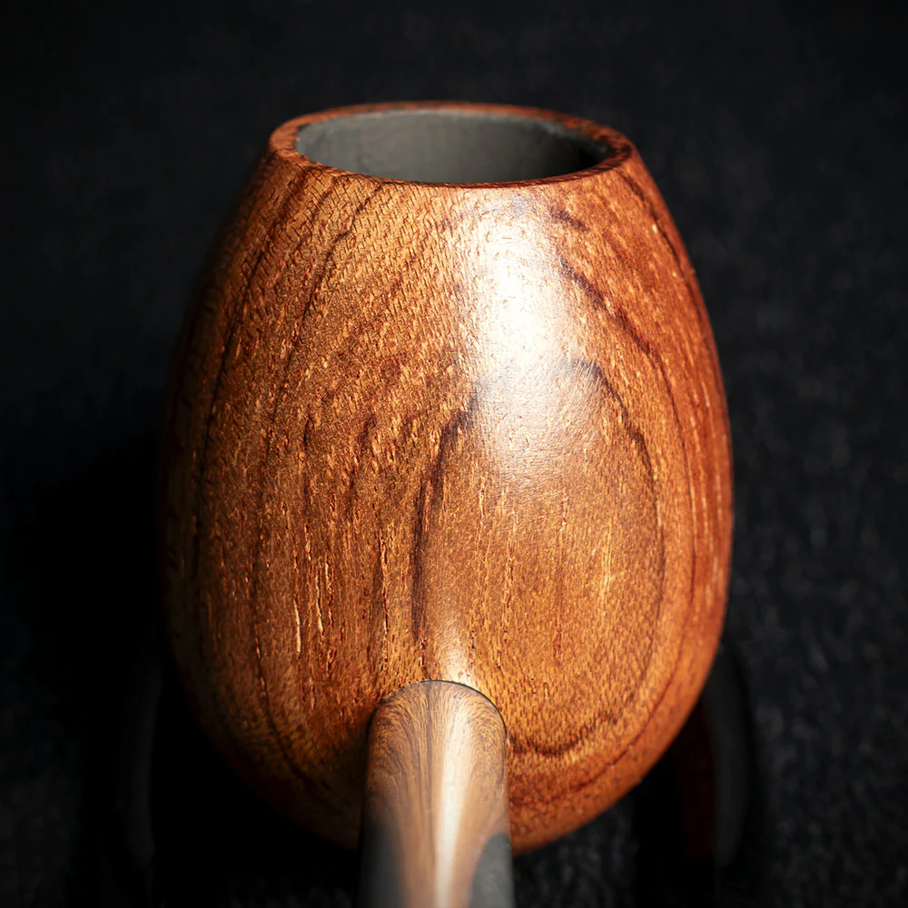 Smoke-King Metal Pipe Brown Poa Rosa Wood Egg Shape Bowl - Image 7