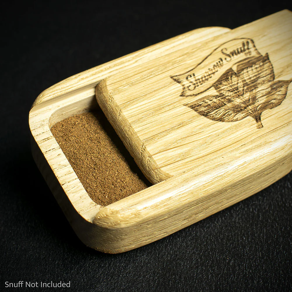 Snuff Box Wooden Sliding Lid - Light Oak Finish - Image 3