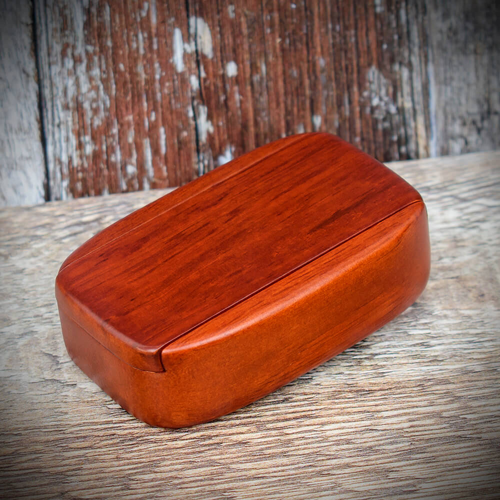 Snuff Box Wooden Sliding Lid Redwood - Image 2