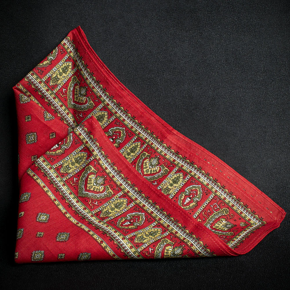 Snuff Handkerchief - Red Diamond Paisley