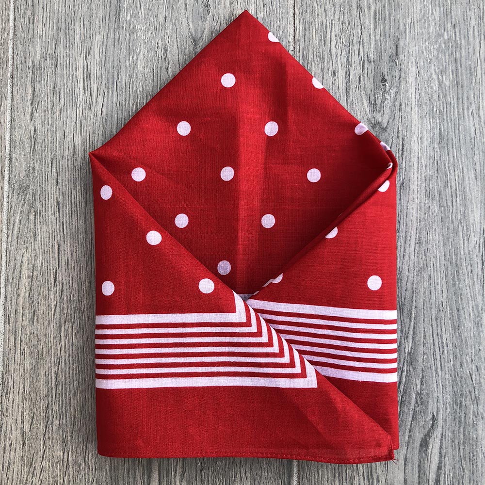 Snuff Handkerchief - Red Stripes & Polka Dots