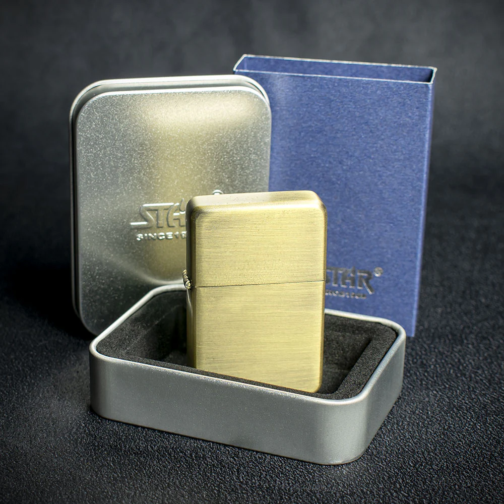 Star Petrol Lighter - Brass Sunshine - Image 2
