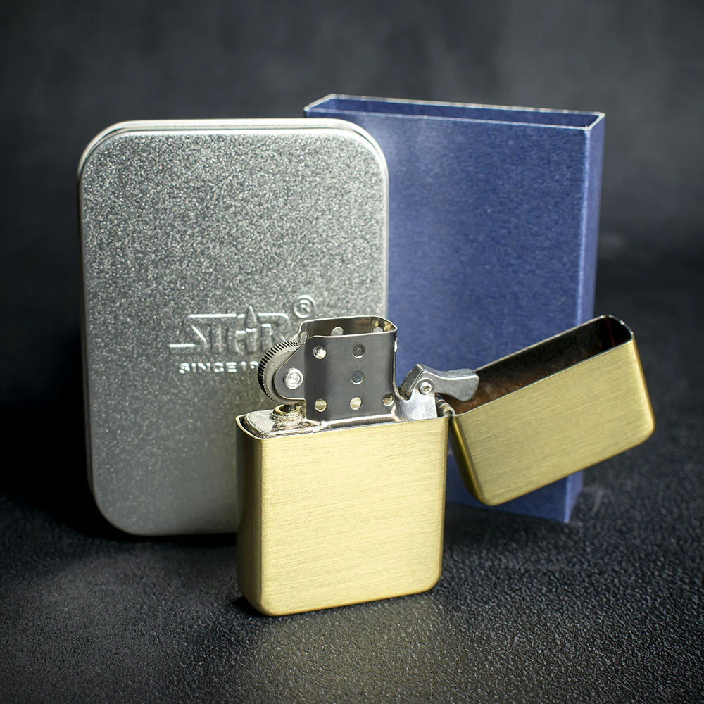 Star Petrol Lighter - Brass Sunshine - Image 3