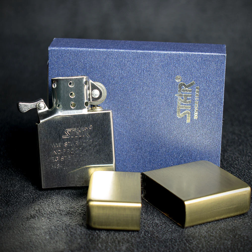 Star Petrol Lighter - Brass Sunshine - Image 4