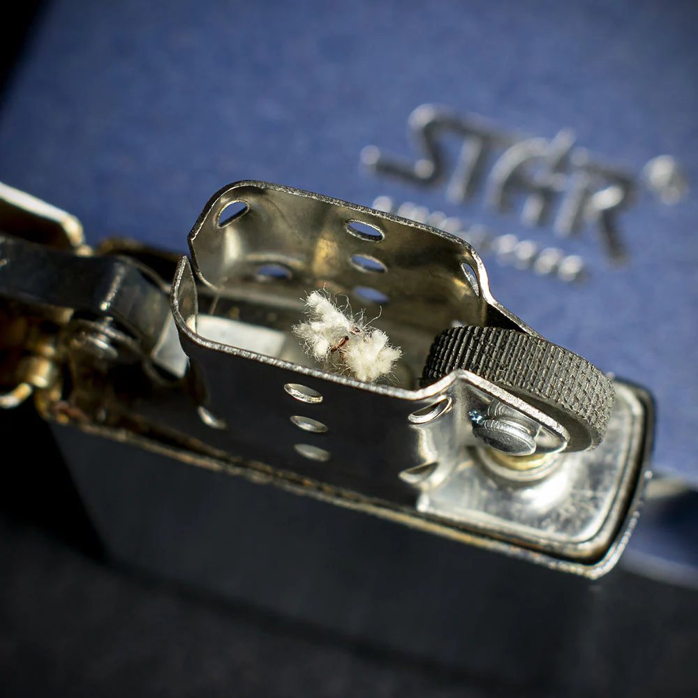 Star Petrol Lighter - Brushed Polished Chrome - Image 5