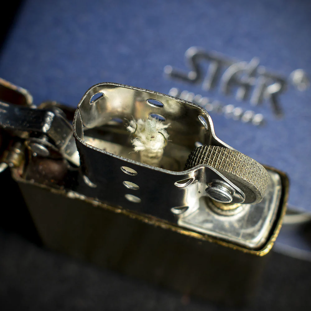 Star Petrol Lighter - Golden Brushed - Image 5