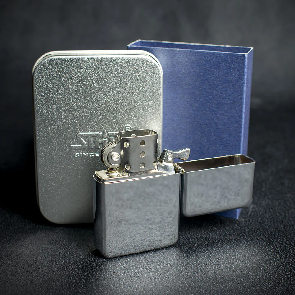 Star Petrol Lighter - High Polish Chrome - Image 3
