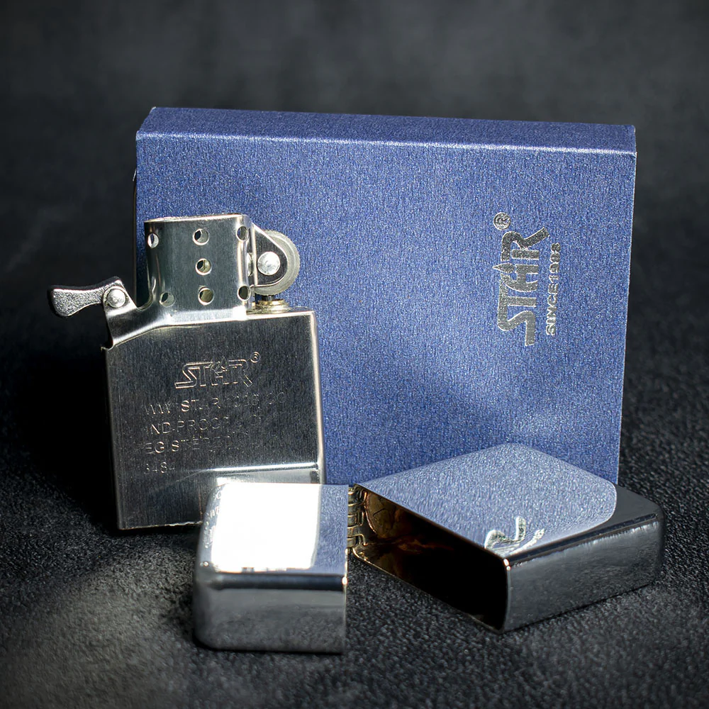 Star Petrol Lighter - High Polish Chrome - Image 4