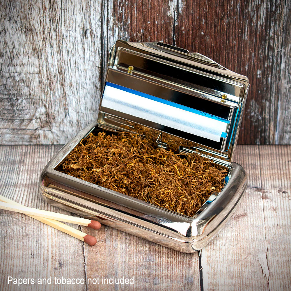 Tobacco Tin with Paper Holder (Gift Boxed)  - Honeycomb Pattern Top - Image 4