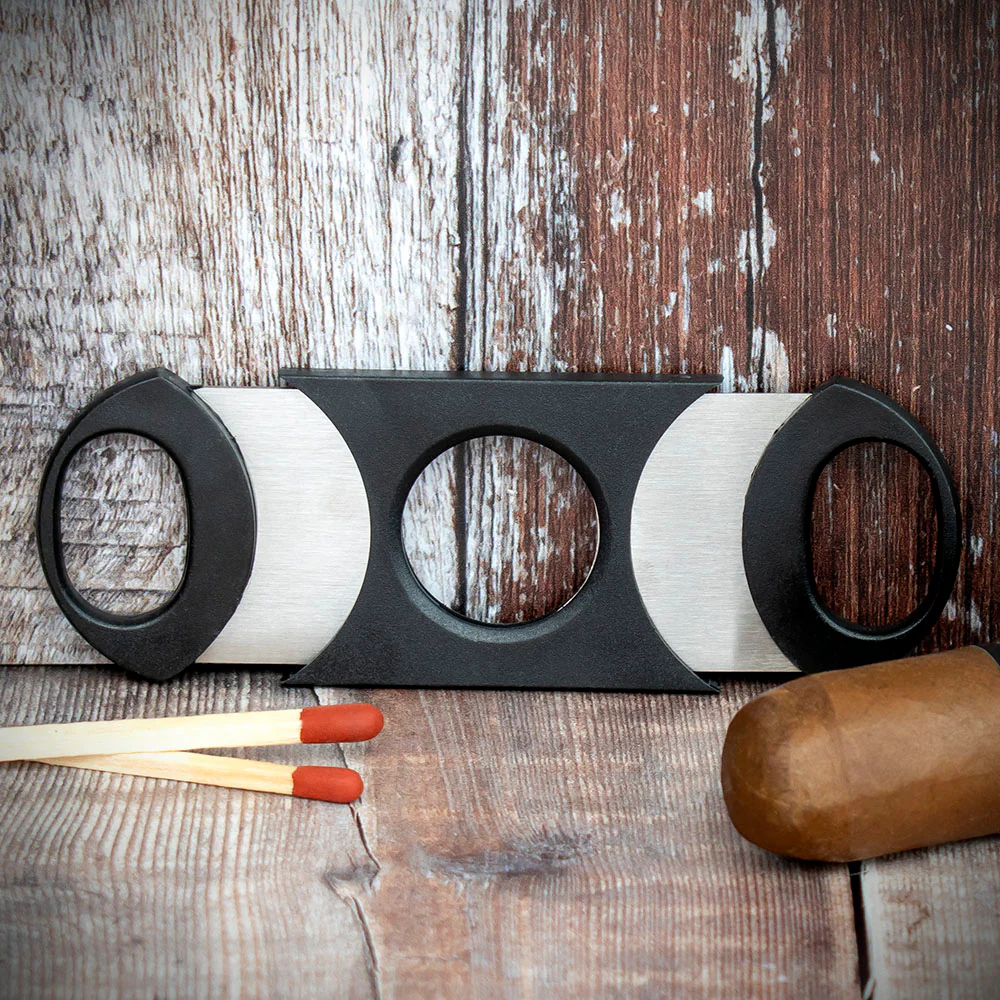 Plastic Large Guage Double Blade Guillotine Cigar Cutter - Image 2