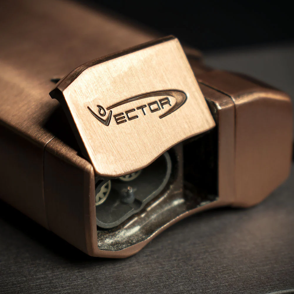 Vector VMotion Twin Jet Flame Lighter With Punch Cutter - Copper - Image 3