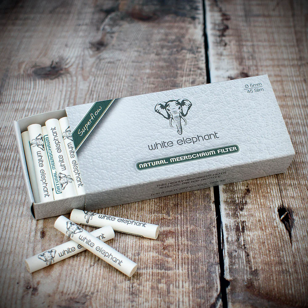 White Elephant 6mm Natural Meerschaum Filters - 45 Pack - Image 2