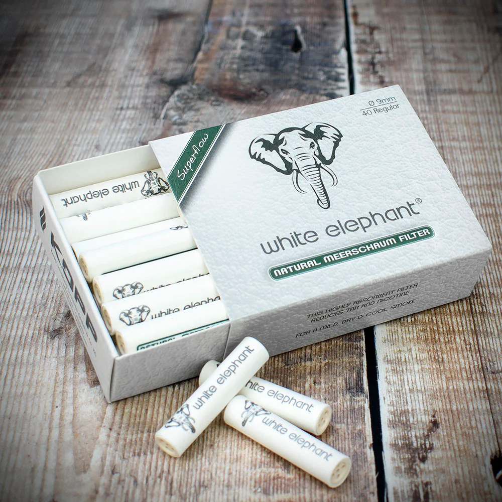 White Elephant 9mm Natural Meerschaum Filters - 40 Pack - Image 2