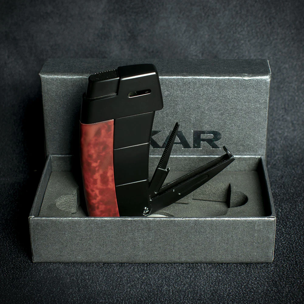 Xikar Resource II Pipe Lighter - Black & Burlwood - Image 2