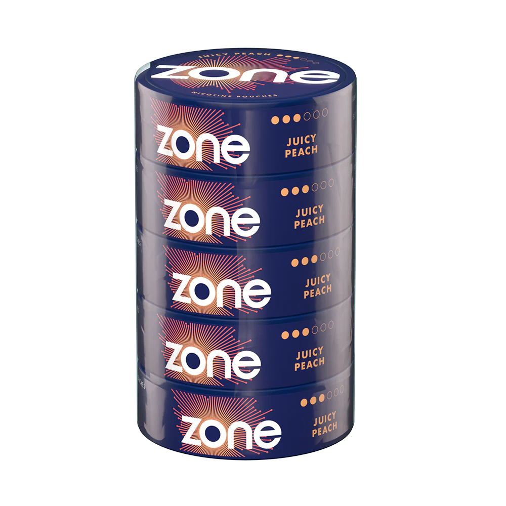 Zone Juicy Peach Nicotine Pouches 10mg - Pack of 20 - Image 2